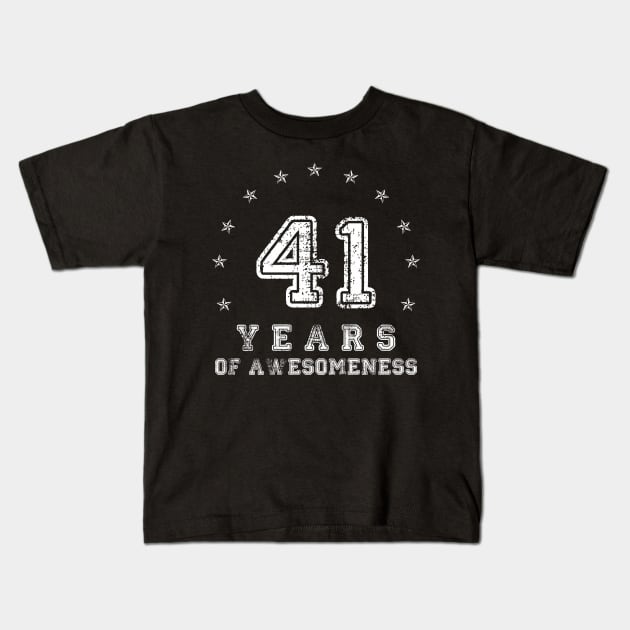 Vintage 41 years of awesomeness Kids T-Shirt by opippi